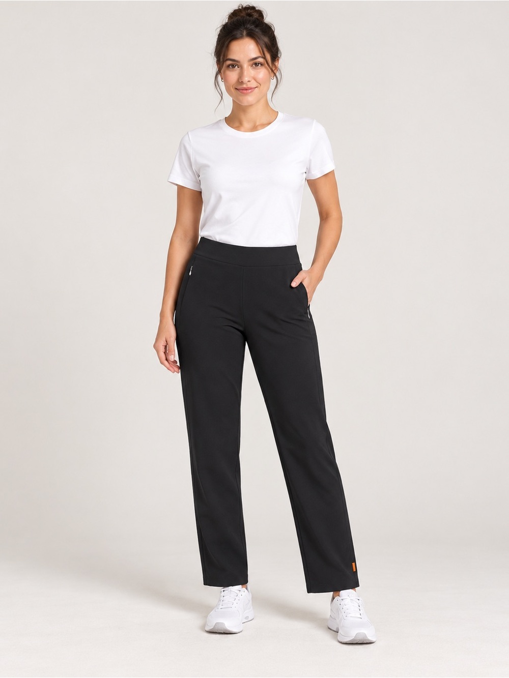 lucy Everyday Straight Leg Pull-On Pants Black Short M Zip Pockets